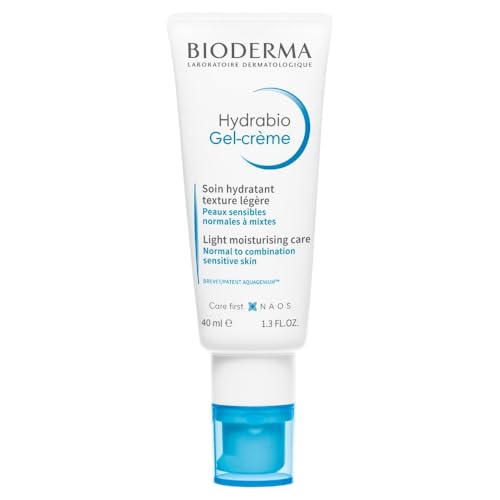 Bioderma Hydrabio Face Cream, Gel Cream Moisturizer, Provides Radiance, Lightweight Face Moisturizer for Normal to Combination Sensitive Skin, 1.33 Fl Oz (Pack of 1)