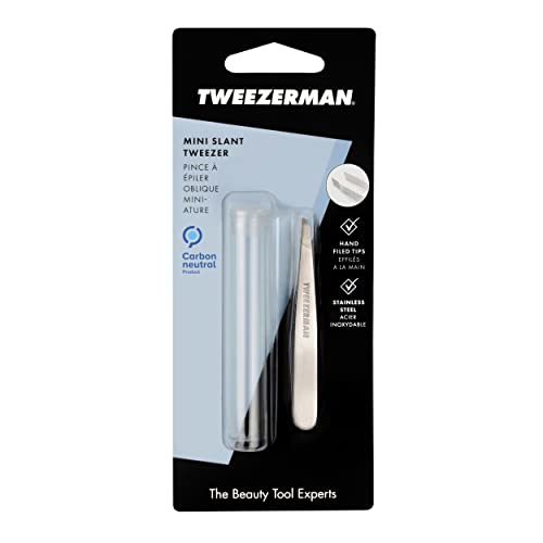 Tweezerman Mini Slant Tweezer, Classic Stainless