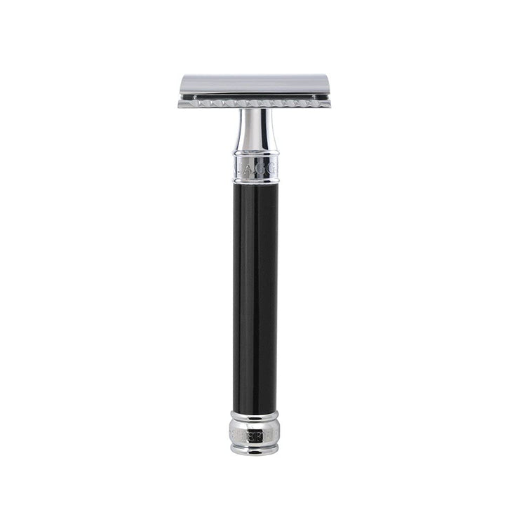 Edwin Jagger DE Safety Razor, Extra Long' Handle, Black