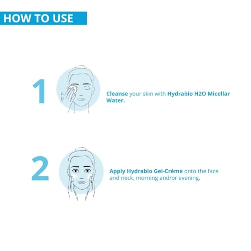 Bioderma Hydrabio Face Cream, Gel Cream Moisturizer, Provides Radiance, Lightweight Face Moisturizer for Normal to Combination Sensitive Skin, 1.33 Fl Oz (Pack of 1)