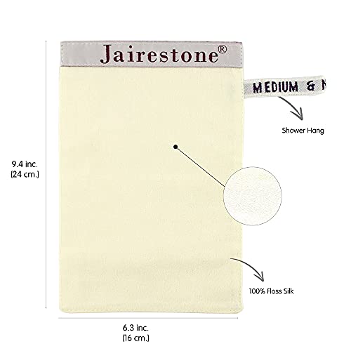 Jairestone Silk Exfoliating Mitt for Body - Deep Body Scrubber & Dead Skin Remover - Premium Kese Glove for Shower & Spray Tan Removal - Effective Exfoliator for Smooth, Glowing Skin