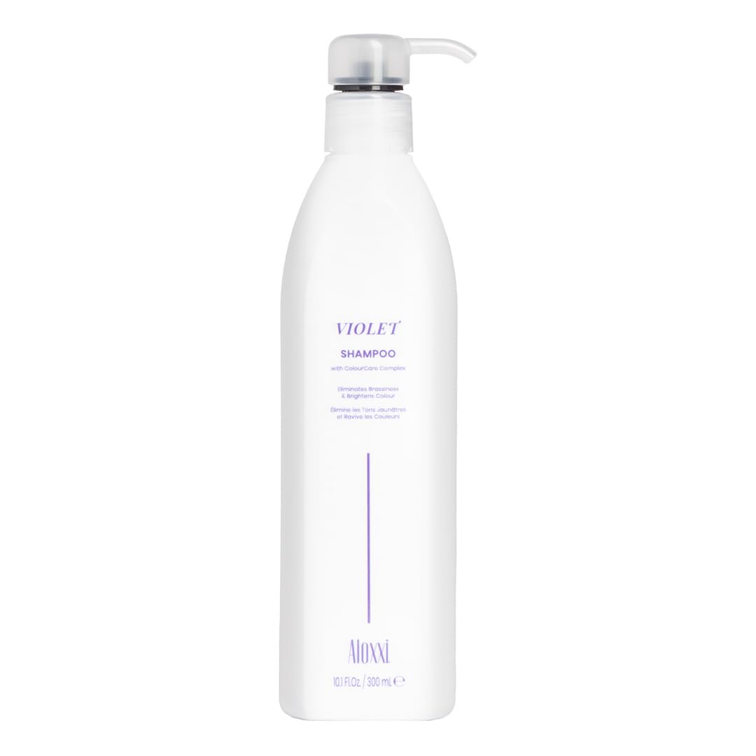 ALOXXI Violet Shampoo - Purple Shampoo for Blonde Hair - Instantly Brightens & Washes Away Brassy Yellow Tones on Blonde, White & Grey Hair - Paraben Free & Sulfate Free, 10.1 Fl Oz
