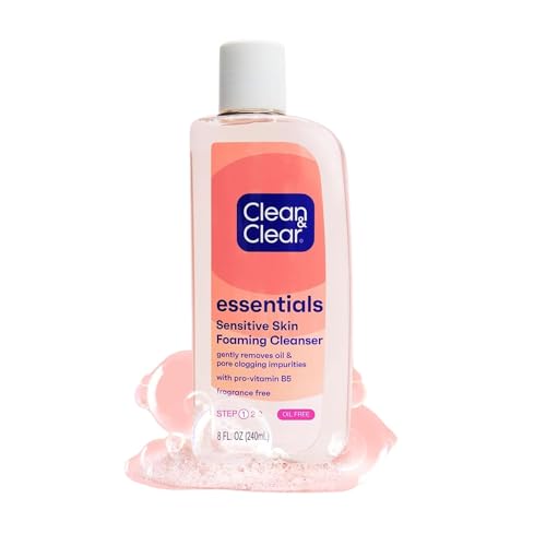 Clean & Clear ESSENTIALS Foaming Facial Cleanser, 8 Ounce (Pack of 2)