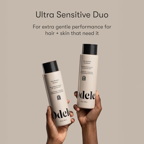 Odele Sulfate-Free Ultra-Sensitive Shampoo & Conditioner Set for Extra Gentle Cleansing and All Hair Types, 13 Fl Oz Each (2-Pack)