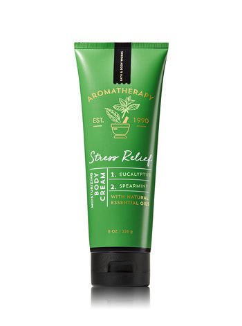 Bath Body Works ~ Aromatherapy ~ Stress Relief - Eucalyptus & Spearmint ~ Bundle ~ Body Wash & Foam Bath 10oz. & Body Cream 8 oz