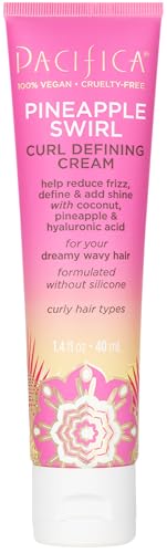 Pacifica Beauty Curl Cream for Curly Hair - Pineapple Swirl Curl Defining Cream - Hair Styling Product for Curly, Wavy, Coily & Curly Hair 1.4 FZ