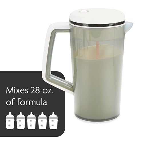 Baby Brezza One Step Motorized Baby Formula Mixer Pitcher – No Air Bubble Electric Mixing for Infant Formula Powder for Baby Bottles - Large Capacity, Mix 28oz of Formula - Portable for Travel