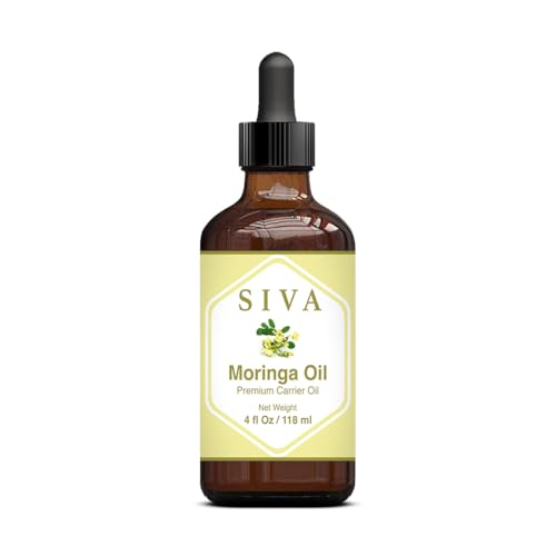 SIVA Moringa Carrier Oil 4oz (118 ml) Premium Carrier Oil With Dropper For Skin Care, Hair Care, Scalp Massage & Body Massage