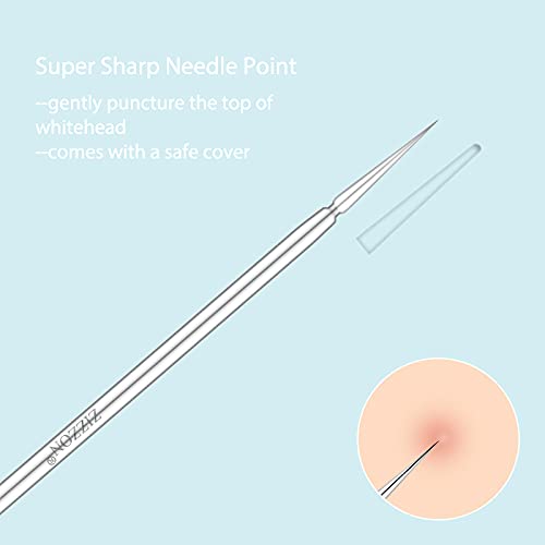 ZIZZON Titanium Lancet Needle Acne Blackhead Remover Pimple Extractor Popper Tool