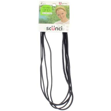 Scunci 5832303a048 Black Head Wraps 4 Count
