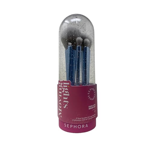 Sephora Favorites Limited Edition Moving Lights Face & Eye Brush Set - 2 Face Brushes and 3 Eye Brushes