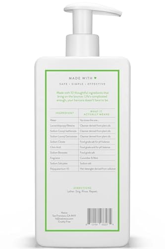 Native Vegan Cucumber & Mint Natural Volume Shampoo, Clean, Sulfate, Paraben and Silicone Free - 16.5 fl oz