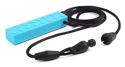 Ecklace and Pencil Topper for Kids Teething Silicone Chewing Necklace Chewing Biting(4 Pieces)