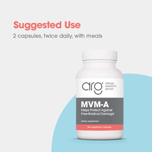 Allergy Research Group - MVM-A with Antioxidants - Complete Multivitamin/Multimineral - 180 Vegetarian Capsules