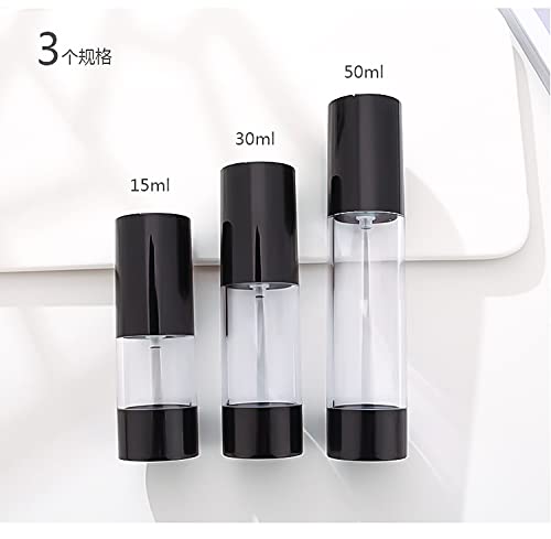 3Pcs/lot 15ml 30ml 50ml Empty Black Airless Lotion Cream Pump Plastic Container Cosmetic Bottle Dispenser Travel Containers Doubtless Bay