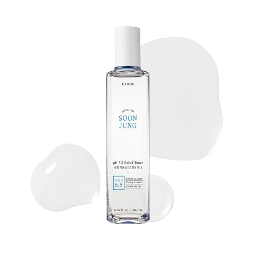 ETUDE Soonjung pH5.5 Relief Toner 200ml (New Version) | Skin Care Solution | Low PH Toner for Sensitive Skin | Non-Comedogenic, Hypoallergenic & Fragrance Free Moisturizer for Face