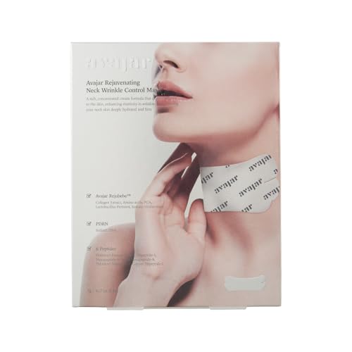 Avajar Rejuvenating Neck Wrinkle Control Mask – Advanced Wrinkle Patches with Collagen and PDRN, Anti-Aging Tightening Mask for Smoother, Firmer Skin (5-Pack)