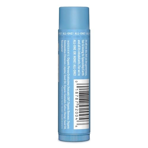 Dr. Bronner's - Organic Lip Balm (Naked, .15 ounce, 6-Pack) - Unscented, Made with Organic Beeswax & Avocado Oil, For Dry Lips, Hands, Chin or Cheeks