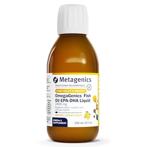 Metagenics OmegaGenics Fish Oil EPA-DHA 2400 mg - Fish Oil Supplement - Supports Heart Health & Immune Function* - Lemon Flavor - Non-GMO & Gluten-Free - 30 Servings