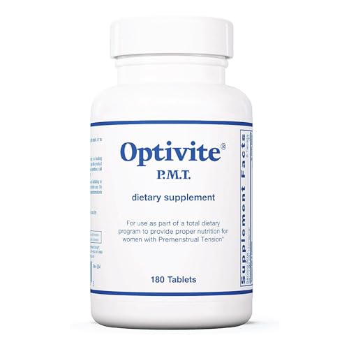Optimox Optivite PMT Supplement - PMS Support for Women, Hormonal Balance, Womens Multivitamins, PMS Relief, Magnesium Supplement - 180 Count