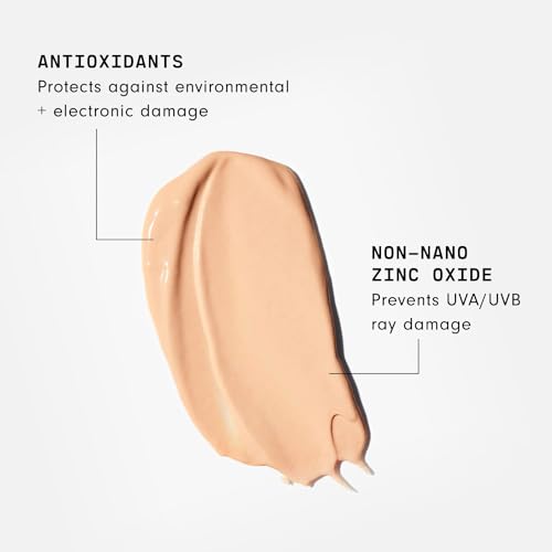 Versed Guards Up Daily Mineral Sunscreen - SPF 35 Zinc Oxide Broad Spectrum Sunscreen - Moringa Seed + Sea Fennel Extract Non Nano Peachy Hue Sun Screen, Vegan + Pregnancy Safe (2.5 oz)