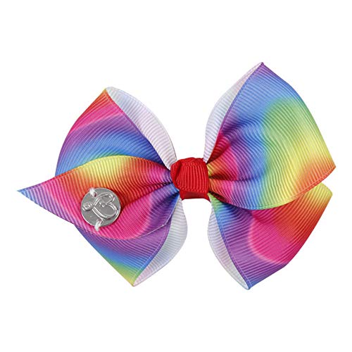 [6Pack/Set] 5In Cute Mermaid Rainbow Colorful Grosgrain Ribbon Hair Bow Alligator Clip Accessories (Mermaid Series)