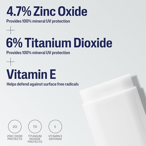 Cetaphil Sheer Mineral Sunscreen Stick for Face & Body, 0.5oz, 100% Mineral Sunscreen: Zinc Oxide & Titanium Dioxide, Broad Spectrum SPF 50, For Sensitive Skin