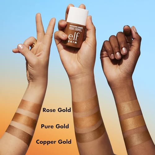 e.l.f. SKIN Bronzing Drops, Liquid Bronzer For Face & Skin, Creates A Sun-Kissed Glow, Infused With Vitamin E, Vegan & Cruelty-Free, Pure Gold