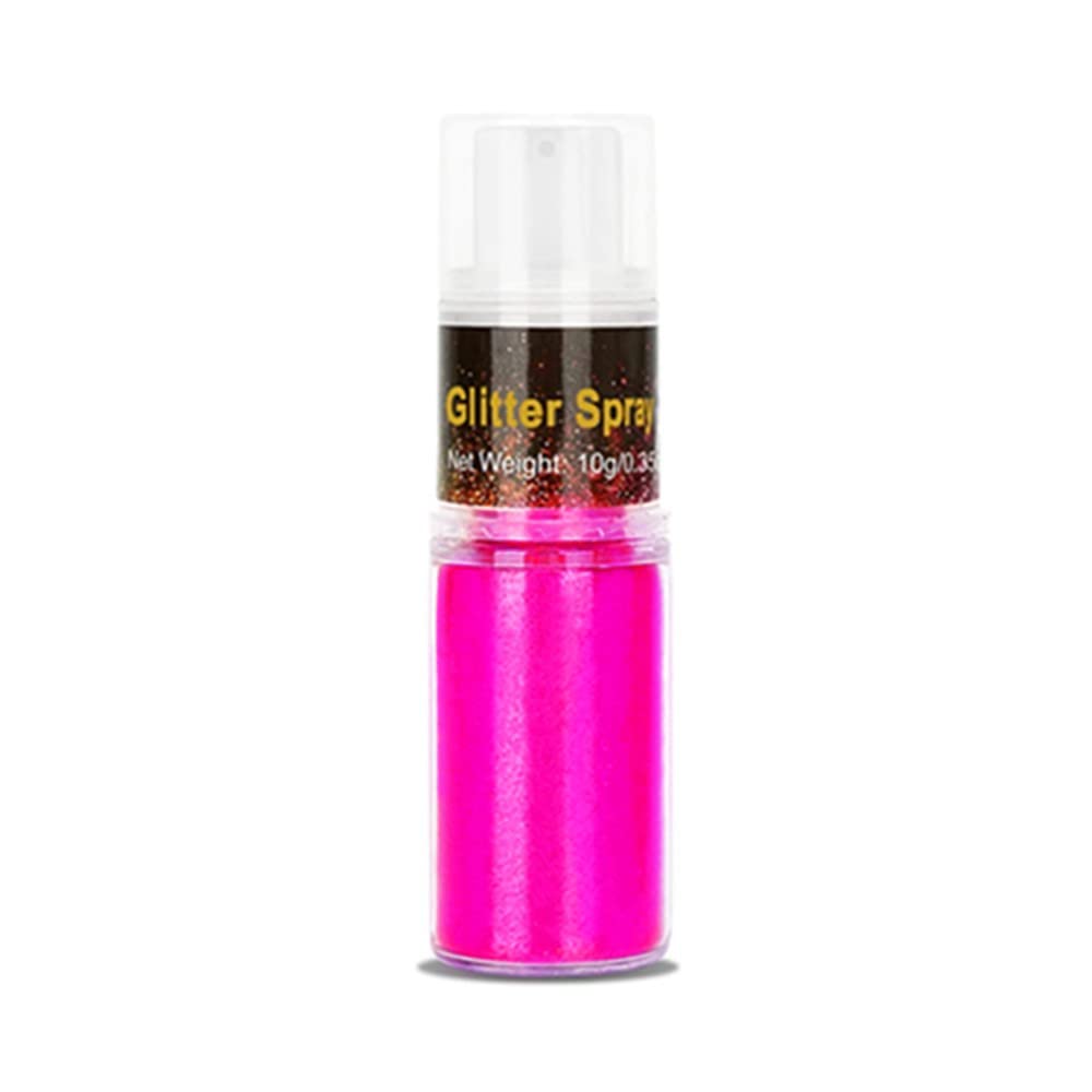 Go Ho UV Pink Hair and Body Glitter Spray, Festival UV Glitter Effect Glitter Powder Makeup for Hair/Body/Clothes,Glitter Dry Powder Spray Loose Sparkle Makeup,10g