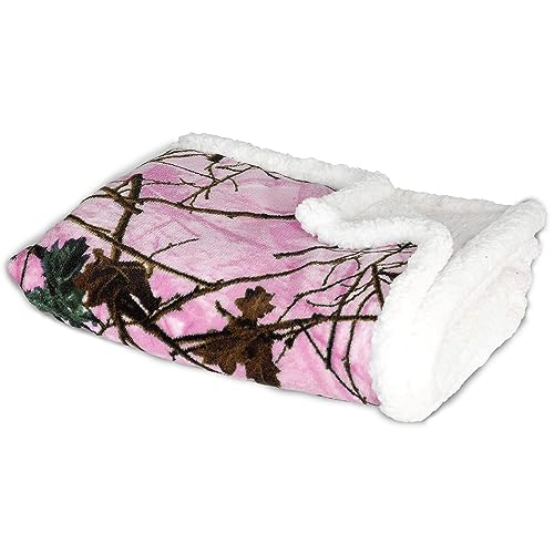 Ultra Soft Sherpa Fleece Camo Throw Blanket | Cozy, Plush Baby Blanket for Kids | Reversible with Camo Prints | Washable | Wide Size for Extra for Warmth & Comfort | Cute Baby Shower Present