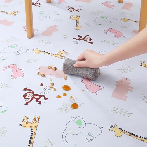 Baby Splat Floor Mat for Under High Chair/Arts/Crafts by CLCROBD, 51 Waterproof Anti-Slip Food Splash Spill Mess Mat, Washable Floor Protector Mat and Table Cloth