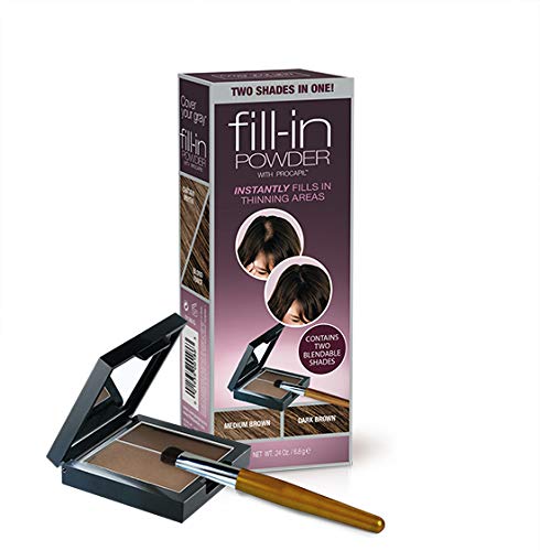 MEDIUM BROWN/DARK BROWN : Cover Your Gray Fill-in Powder with Procapil/ Two Shades In One! (MEDIUM BROWN/DARK BROWN)