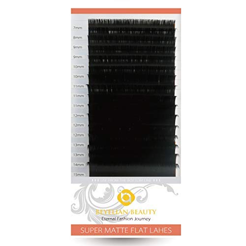 BEYELIAN Eyelash Extension Super Matte Flat Lashes Ellipse Matte Soft Natural Mink Individual Eyelashes Salon Use D Curl 0.15mm Mixed Tray 7-15mm Assorted
