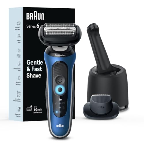 Braun Electric Shaver for Men, Series 6 6172cc, Wet & Dry Shave, Shaving Kit with SmartCare Center and Precision Trimmer