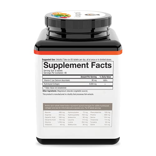 Youtheory Advanced Collagen - 6,000 mg Collagen - with Vitamin C - for Hair, Skin & Nails* - Collagen Supplements for Women and Men - 290 Tablets