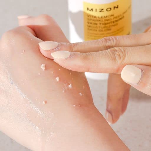 MIZON Vita Lemon Peeling Gel, Lemon Peel Oil and Sparkling Water, Skin Tightening, Moisturizing, Skin Vitality, Removes Dead Skin Cells, Exfoliating Gel (150g/ 5.3 Oz)