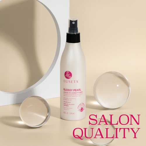 Luseta Glossy Pearl Leave in Conditioner Moisturize and Hydrate Hair Add Shine Repair Damaged Hair Reducing Dryness Sulfate Free for Women and Men 8.5oz