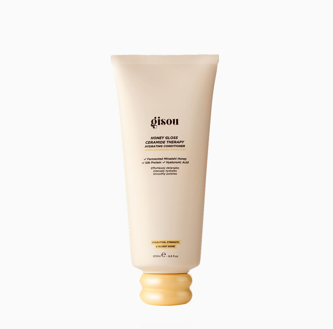 Gisou Honey Gloss Ceramide Therapy Hydrating Conditioner – Smooths, Detangles & Adds Shine with Mirsalehi Honey & Ceramides, 6.8 Fl Oz