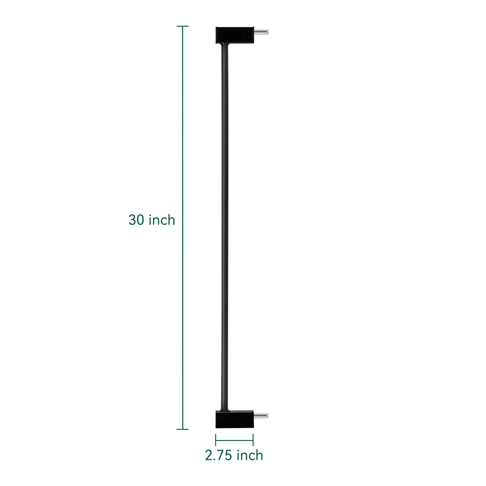 BABELIO Metal Baby Gate, 2.75 Inch Black Extension, Extra Wide Baby Gates for Stairs & Doorways, Pressure Mounted Walk Thru Child Gate with Door, NO Need Tools NO Drilling,28 Tall