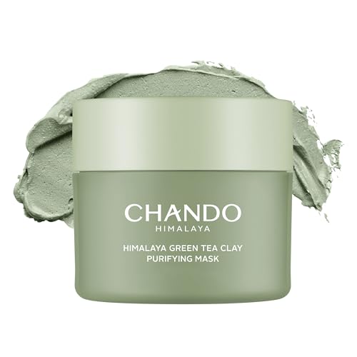 CHANDO HIMALAYA Green Tea Clay Purifying Mask 100g/3.53oz, Pore Clearing Mud Mask with Green Tea Extract and Portulaca Extract, Oil Control Spa Facial Mask for All Skin Types