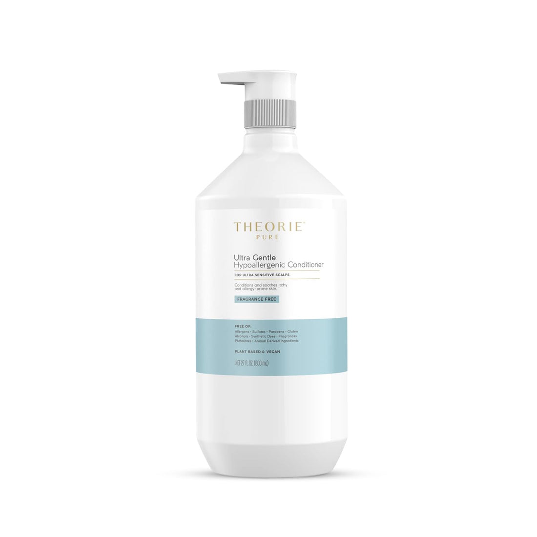 Theorie Pure Collection Hypoallergenic Conditioner -Plant-Based & Vegan - for Soothes Itchy & Allergy Prone Skin - Fragrance-free - Sensitive Scalp, Pump Bottle -800mL - 1 Pack