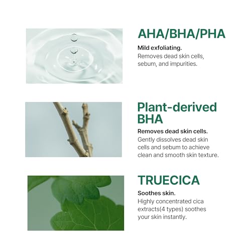 SOME BY MI AHA BHA PHA 30 Days Miracle Truecica Clear Pad - 70 Pads - Mild Exfoliating Korean Centella Toner Pads - Daily Soothing and Blackhead Removing Pore Minimizer for Face - Korean Skin Care