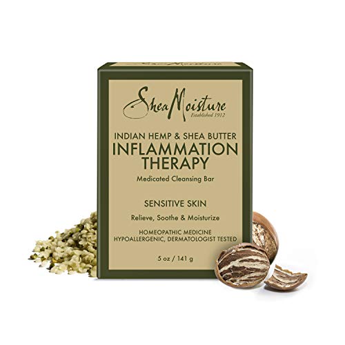 Shea Moisture Indian Hemp Inflammation Therapy Medicated Bar Soap Wash, 5 Ounce