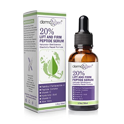 Dermaxgen Lift And Firm - 20% Peptide Serum, Matrixyl 3000 Serum - Pure Organic Powerful Triple Combination Serum/Anti-aging, Facial Aged Wrinkles Serum - 1 Fl Oz