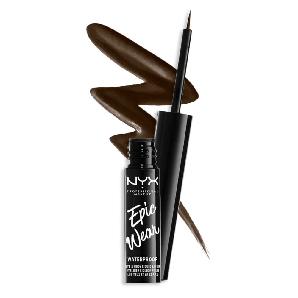 NYX PROFESSIONAL MAKEUP Epic Wear Liquid Liner, Waterproof Eyeliner, Up To 3 Day Wear, Brown