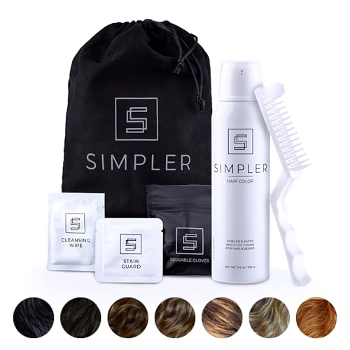 Simpler Men's Hair Color Kit - Full Gray Coverage - Natural Black & Beard Dye - Easy Application for 100% Gray Hair - Jet Black