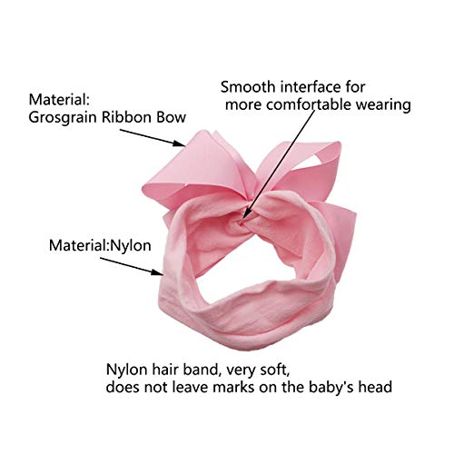 CÉLLOT 16 Colors Baby Bow Wide Turban Headbands Girls Big 6 inches Hair Bows Head Wraps Newborn Infants Toddlers Hairbands