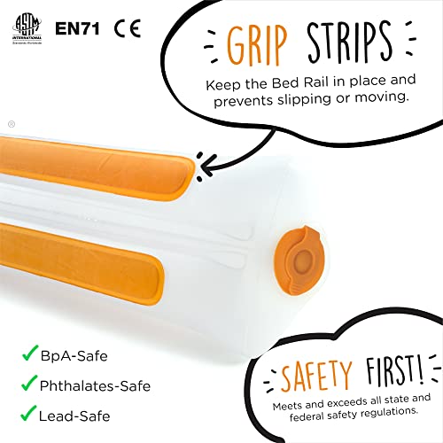 {2-Pack} Shrunks Inflatable Bed Rail for Toddlers | Travel Bed Rail for Kids, Adults, and Elderly | Portable Toddler Bed Bumpers| Blow Up Bed Guard Rail for Twin, Full, Queen, King Size Beds