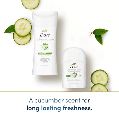 Dove Advanced Care Deodorant, Cool Essentials Bundle – Full-Size Antiperspirant Deodorant 2-Pack + Mini Deodorant (3 Piece Set)