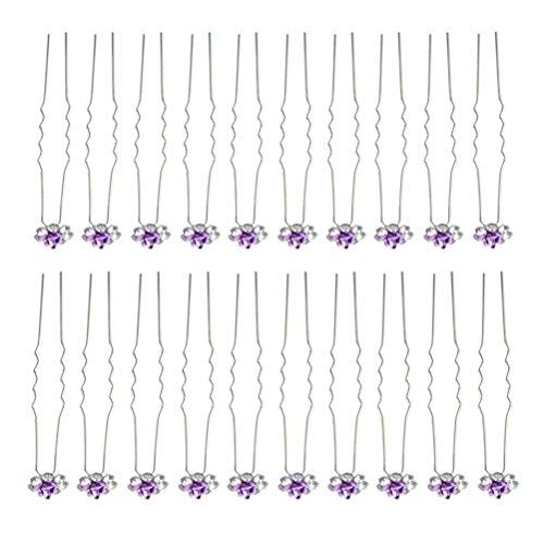 Rbenxia Bridal Wedding Crystal Hair Pins Bridal Prom Clips Pack Of 20pcs C